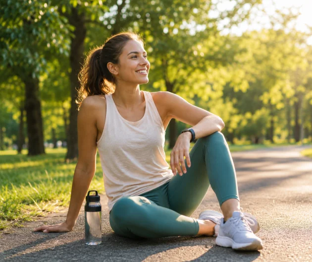 Active woman enjoying improved movement and wellbeing after acupuncture treatment in Richmond