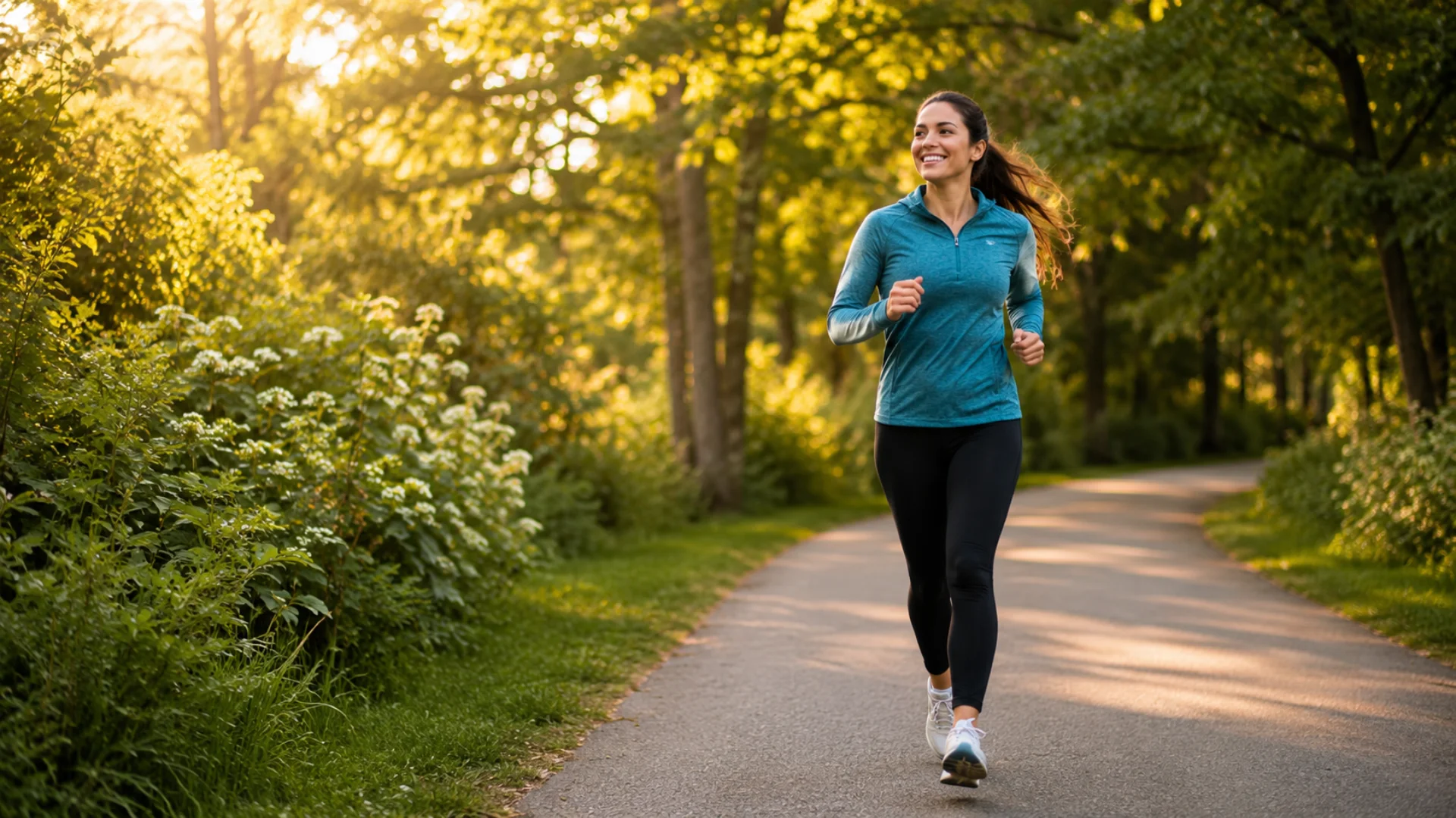 Active woman exercising outdoors after injury rehabilitation treatment in Richmond